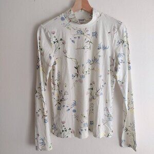 Scotch & Soda Floral Long Sleeve Tee - White and Blue